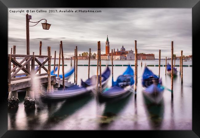 Early Morning Gondolas, Venice Framed Print by Ian Collins