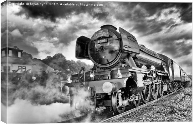 The Flying Scotsman black and white Canvas Print by bryan hynd