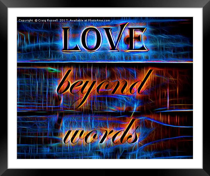 Love Beyond Words Framed Mounted Print by Craig Russell