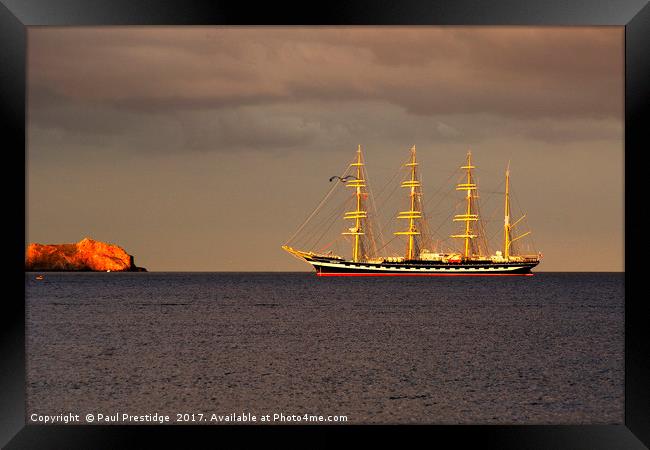 Kruzenshtern Tall Ship Framed Print by Paul F Prestidge