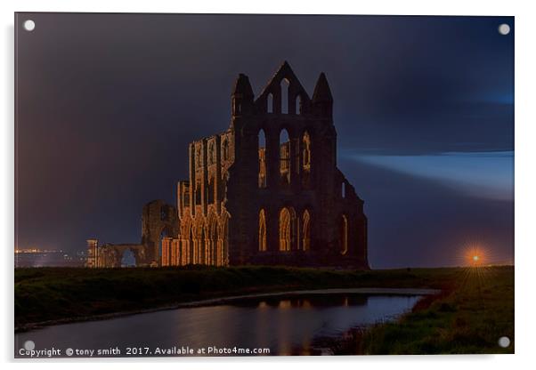 Whitby Abbey Acrylic by tony smith