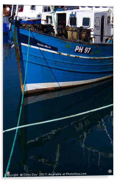 Trawler Stella Maris in Lockyers Quay Plymouth Acrylic by Chris Day
