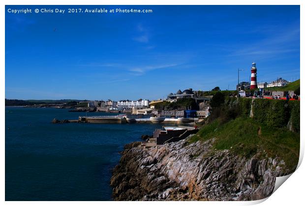 Plymouth Hoe and Foreshore Print by Chris Day