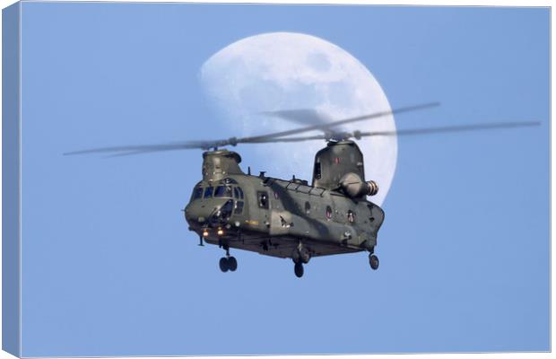 CH 47 Chinook Moonrise Canvas Print by Rob Lester