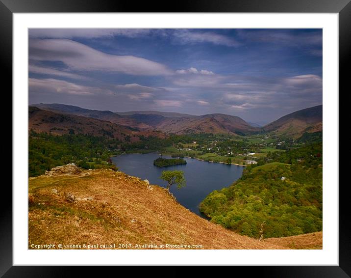 Grasmere Lake from Loughrigg Fell Framed Mounted Print by yvonne & paul carroll
