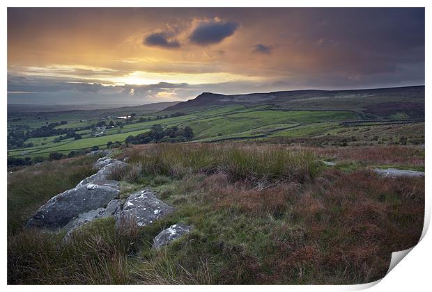 An Embsay Crag Sunset Print by Steve Glover