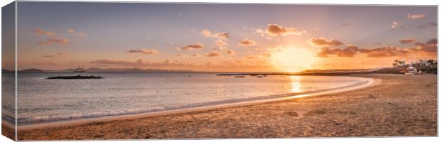 Playa Blanca Beach Sunset Canvas Print by Naylor's Photography