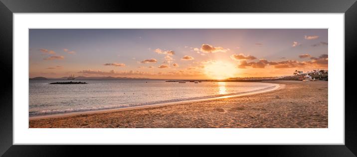 Playa Blanca Beach Sunset Framed Mounted Print by Naylor's Photography
