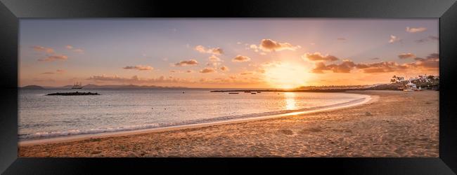 Playa Blanca Beach Sunset Framed Print by Naylor's Photography