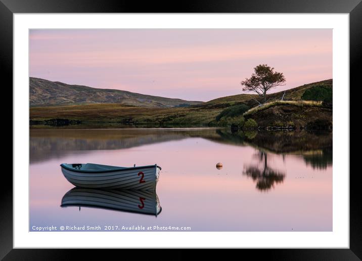 Fishing boat upon Loch Fada #1 Framed Mounted Print by Richard Smith