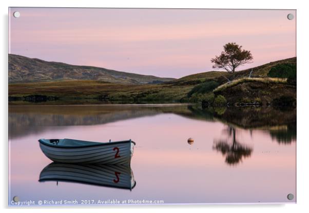 Fishing boat upon Loch Fada #1 Acrylic by Richard Smith