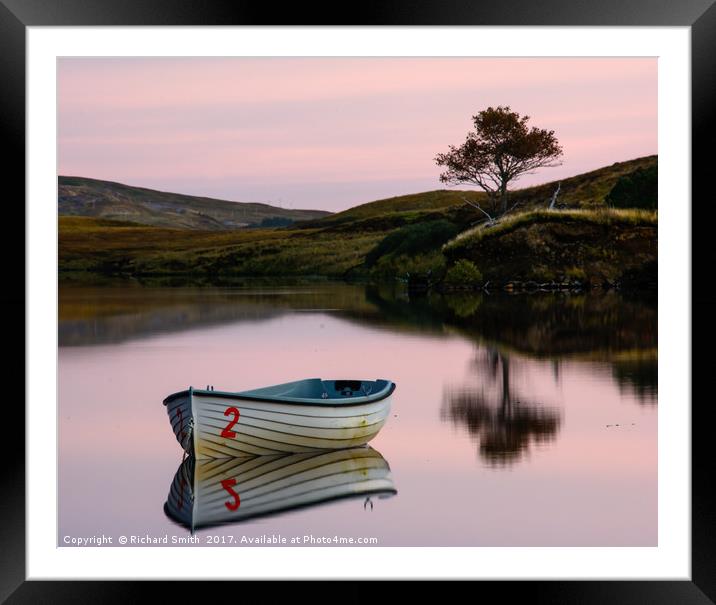 Fishing boat upon Loch Fada #3 Framed Mounted Print by Richard Smith