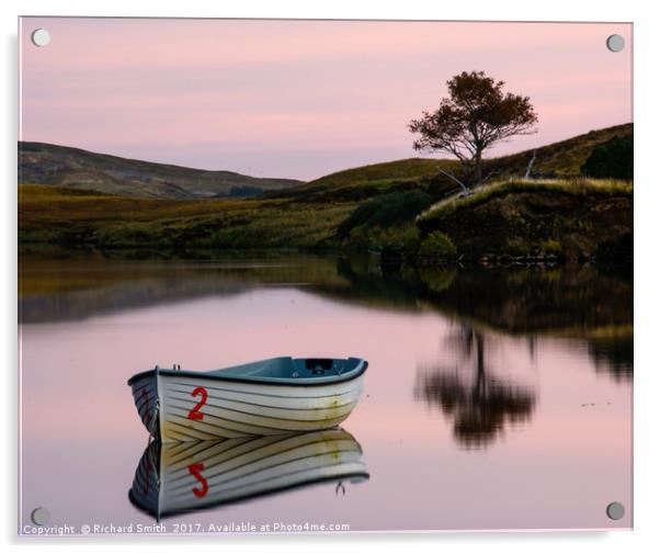 Fishing boat upon Loch Fada #3 Acrylic by Richard Smith