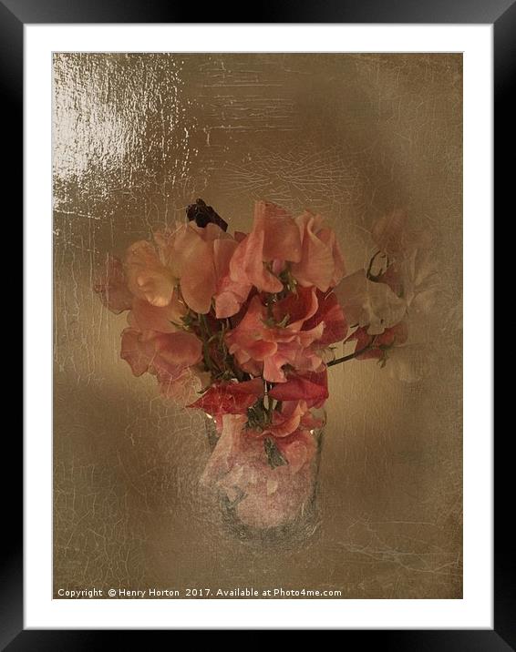 Sweet Peas Framed Mounted Print by Henry Horton