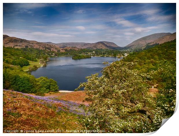 Grasmere Lake from Loughrigg Terrace Print by yvonne & paul carroll