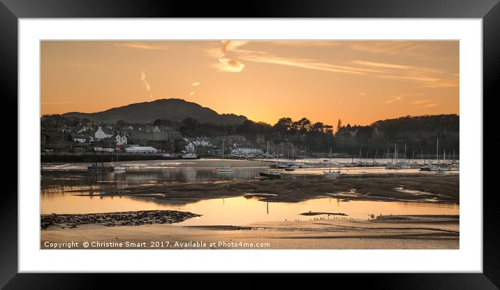 Conwy Harbour Sunset Framed Mounted Print by Christine Smart