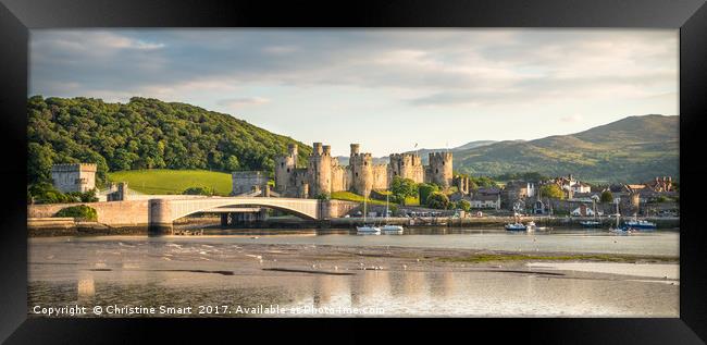 Conwy Harbour & Quay, Panorama Framed Print by Christine Smart