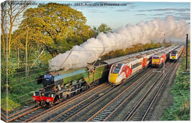 Flying Scotsman and the Four Trains Canvas Print by Colin Williams Photography
