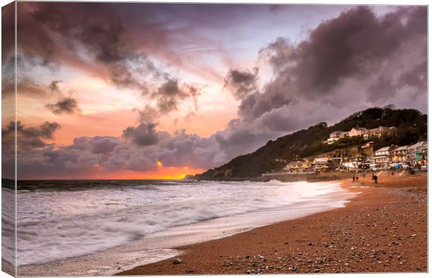 Ventnor Beach Sunset Canvas Print by Wight Landscapes