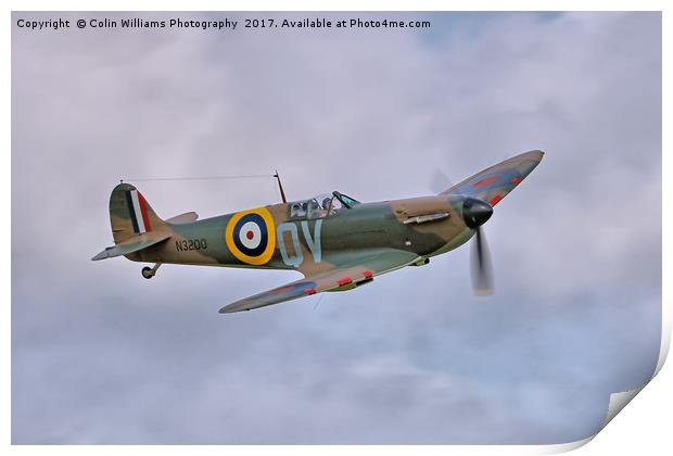 Supermarine Spitfire Mk.Ia Battle of Britain - 2 Print by Colin Williams Photography