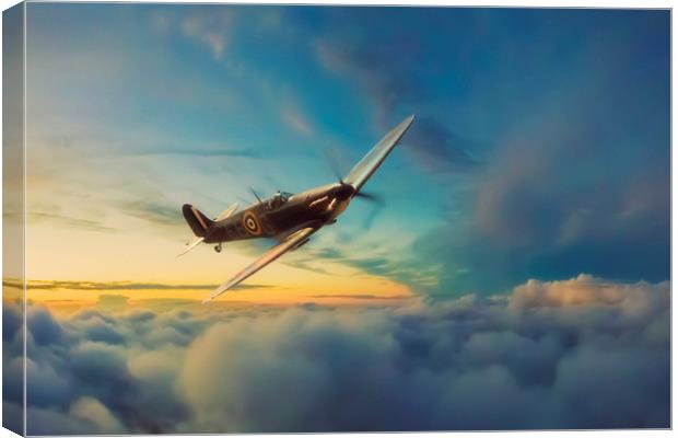Spitfire Flying Machine Canvas Print by J Biggadike