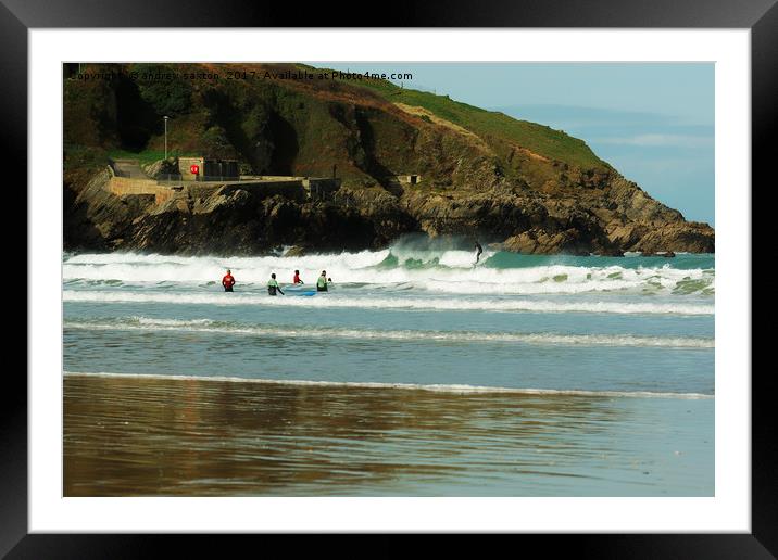 GOING TO SURF Framed Mounted Print by andrew saxton