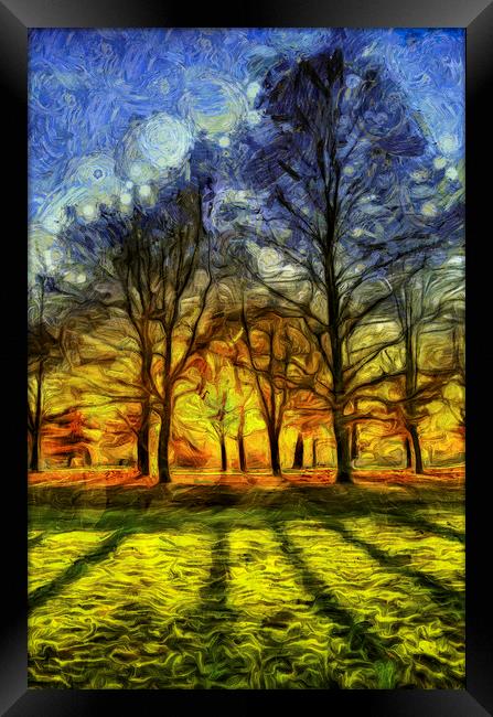 London Park Sunset Art Framed Print by David Pyatt