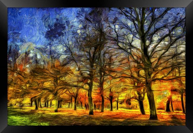 London Park Sunset Art Framed Print by David Pyatt