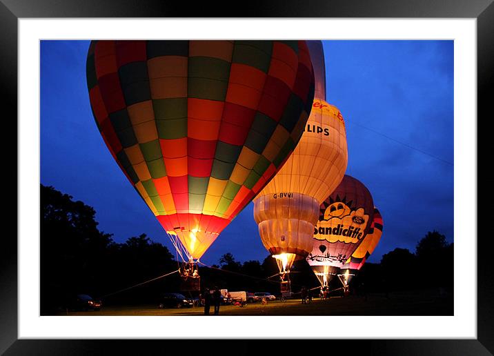 Night Ballooning Framed Mounted Print by Tony Bates