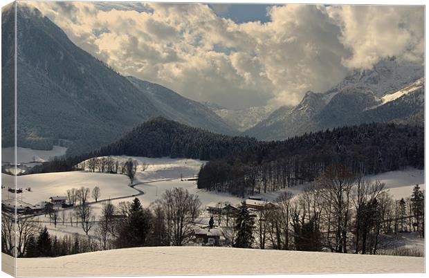 Winter in Bavaria Canvas Print by Pete Hemington