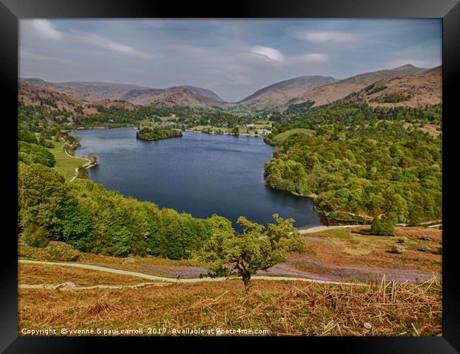 Grasmere Lake from Loughrigg Fell Framed Print by yvonne & paul carroll