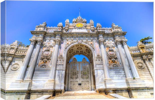 Dolmabahce Palace Istanbul Turkey Canvas Print by David Pyatt