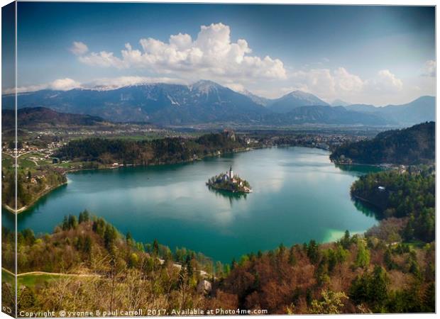 Beautiful Lake Bled, Slovenia Canvas Print by yvonne & paul carroll