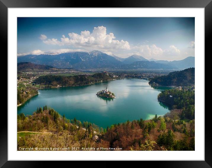 Beautiful Lake Bled, Slovenia Framed Mounted Print by yvonne & paul carroll