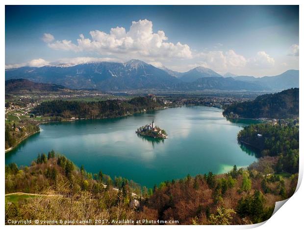 Beautiful Lake Bled, Slovenia Print by yvonne & paul carroll