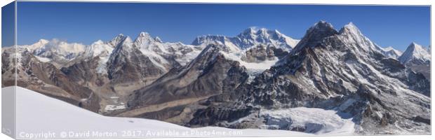 Mount Everest from High Camp on Mera Peak Canvas Print by David Morton