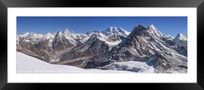 Mount Everest from High Camp on Mera Peak Framed Mounted Print by David Morton