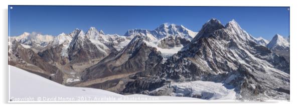 Mount Everest from High Camp on Mera Peak Acrylic by David Morton