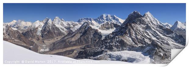 Mount Everest from High Camp on Mera Peak Print by David Morton