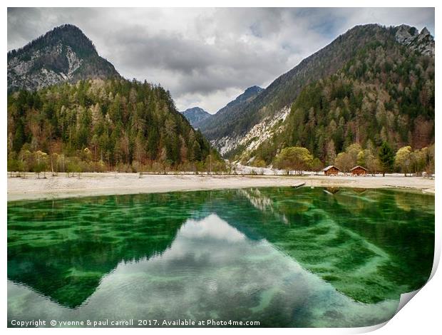 Jasna Lake, Slovenia Print by yvonne & paul carroll