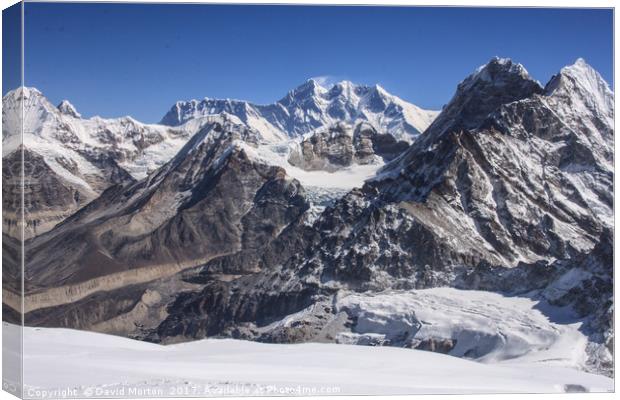 Mount Everest from High Camp on Mera Peak Canvas Print by David Morton