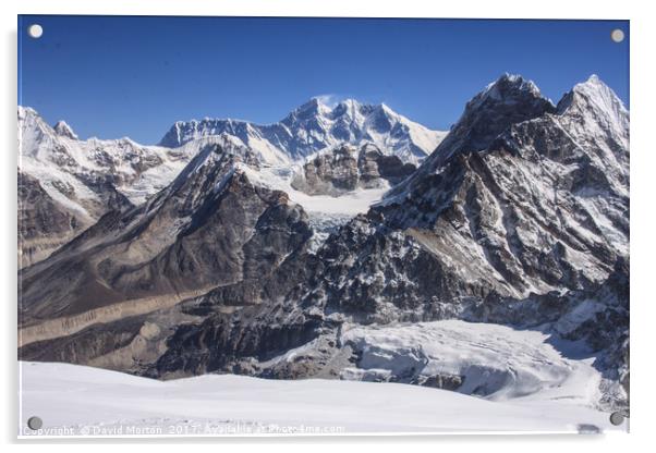 Mount Everest from High Camp on Mera Peak Acrylic by David Morton