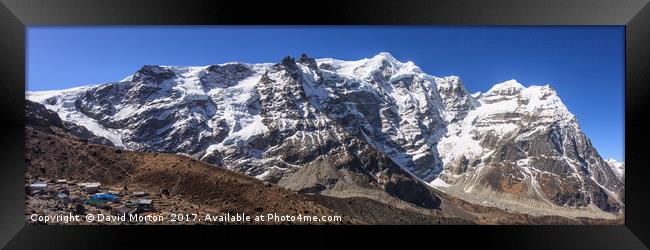 Mera Peak from Khare Framed Print by David Morton