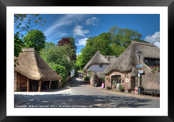 The Old Forge and Thatched Cottages at Cockington  Framed Mounted Print by Rosie Spooner