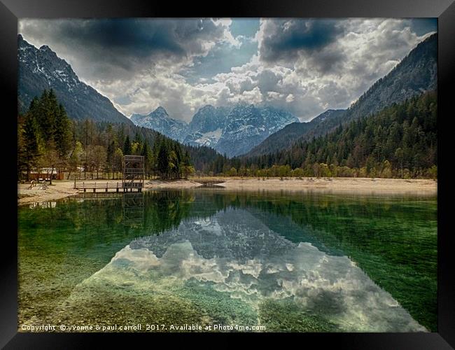 Jasna Lake, Slovenia Framed Print by yvonne & paul carroll