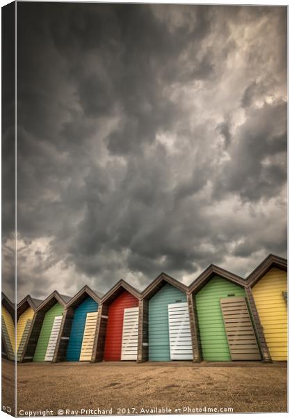 Blyth Beach Huts  Canvas Print by Ray Pritchard