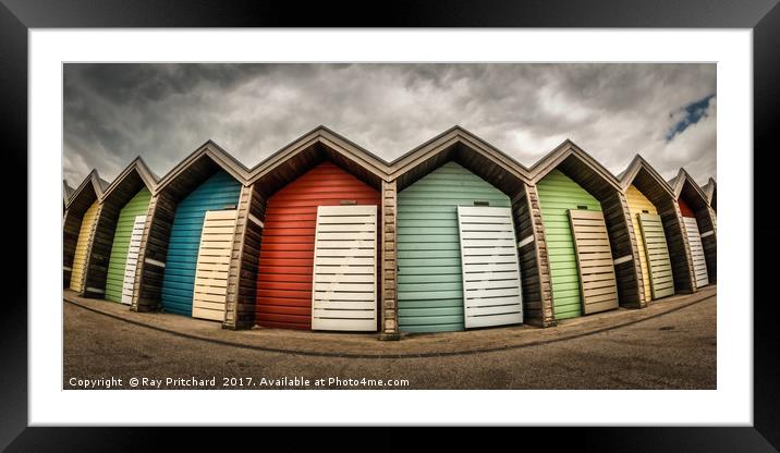 Blyth Beach Huts  Framed Mounted Print by Ray Pritchard