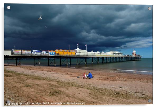   Paignton Pier with Storm Approaching             Acrylic by Paul F Prestidge