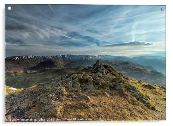 Majestic Ullswater Mountain Vista Acrylic by James Marsden