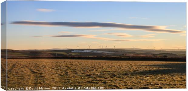 Fullabrook Wind Farm on a January Morning Canvas Print by David Morton